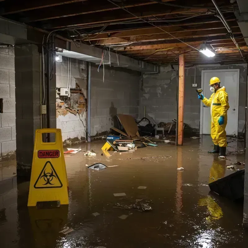 Flooded Basement Electrical Hazard in Johnson County, IN Property